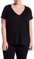 Thumbnail for your product : Susina Ruched Shoulder V-Neck Tee (Plus Size)