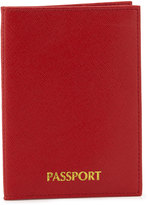 Thumbnail for your product : Neiman Marcus Saffiano Leather Passport Case, Red/Gold