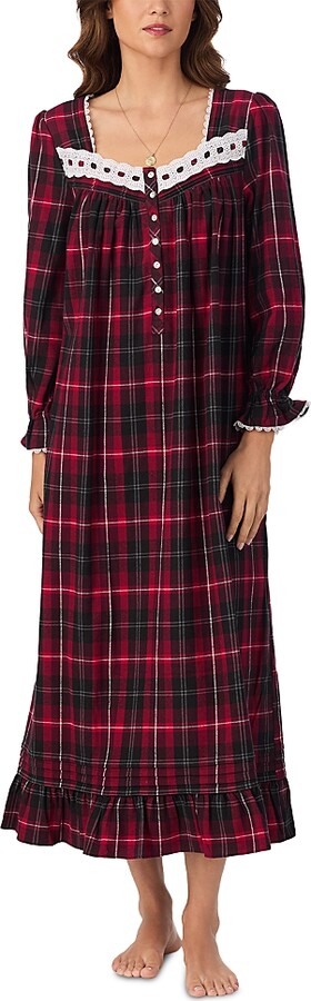 Eileen West Long Sleeve Cotton Flannel Ballet Nightgown