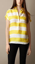 Thumbnail for your product : Burberry Block Stripe Linen Tunic