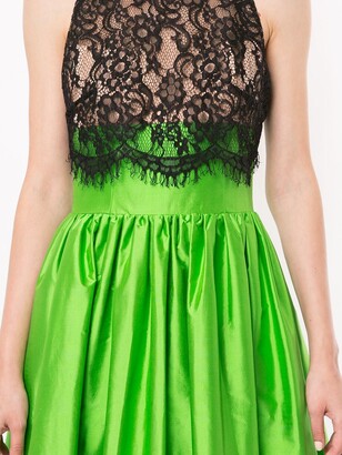 Rasario Lace-Panelled Flared Tea-Length Dress