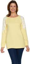 Thumbnail for your product : Factory Quacker Flower Lace Raglan French Terry Top