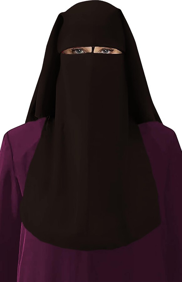 Bonballoon Long Saudi Niqab Nikab 3 Layers Burqa Hijab Face Cover Vei Lburka Naqaab Islam