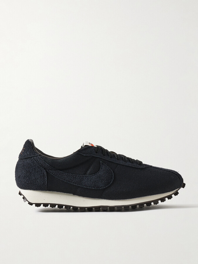 Nike Ld-1000 Brushed Suede-trimmed Twill Sneakers - Black