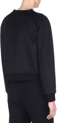Fendi Karlito T-Shirt with Fur Detail, Black