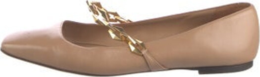 Jimmy Choo Leather Mary Jane Flats Neutrals Square-Toes with Chain-Link Accents Platform Mary Jane Strap Unfortunately, due to restrictions, this item may not be eligible for shipping in all areas.