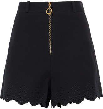 Derek Lam 10 Crosby Broderie Anglaise-trimmed Stretch-cotton Shorts