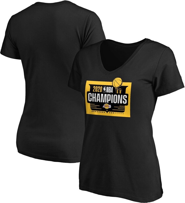 Women's Fanatics Branded Gold Los Angeles Lakers 2020 NBA Finals Champions Streaking Dunk V-Neck T-Shirt Size: Small