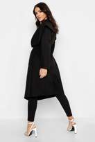 Thumbnail for your product : boohoo Shawl Collar Belted Wool Look Coat
