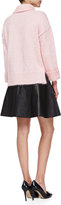 Thumbnail for your product : Kate Spade Shimmer Knit Turtleneck & Leather Flare Circle Skirt