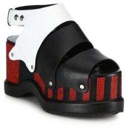 Proenza Schouler Two-Tone Leather Platform Sandals
