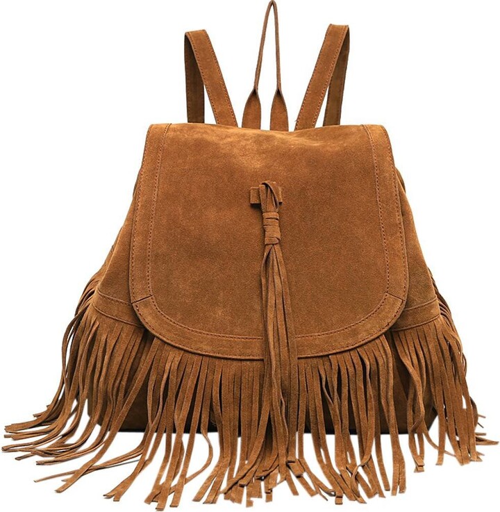 suede fringe backpack