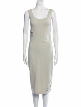 Kimberly Ovitz Scoop Neck Midi Length Dress Grey