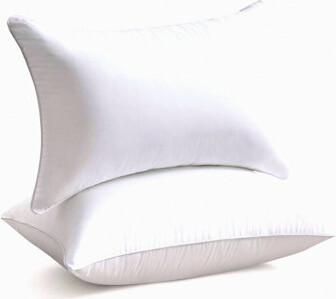 BRBCA Cotton Comfort Lumbar Pillow Inserts - Set of 2 | Rectangle Square Sofa Decorative Insert Pair | White Couch Cushion