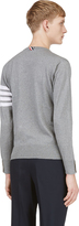 Thumbnail for your product : Thom Browne Heather Grey Racer Stripe Sweater