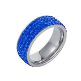 Thumbnail for your product : House of Fraser Aurora Flash Stainless Steel Cubic Zirconia Sapphire Ring