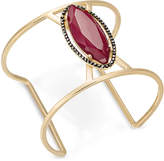 Thumbnail for your product : INC International Concepts Gold-Tone Hematite Pavé & Dark Pink Stone Open Cuff Bracelet, Created for Macy's