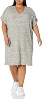 Thumbnail for your product : Amazon Essentials Women's Supersoft Terry Deep V-Neck Roll-Sleeve Dress (Previously Daily Ritual)