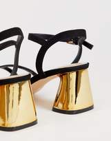 Thumbnail for your product : London Rebel wide fit mid heel stud sandals