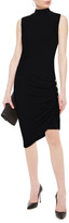 Thumbnail for your product : Balmain Asymmetric Button-embellished Stretch-crepe Dress
