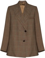 Thumbnail for your product : Eftychia Check-Pattern Wool Blazer