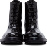 Thumbnail for your product : Jil Sander Black Semigloss Leather Combat Boots