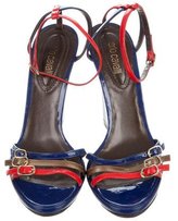 Thumbnail for your product : Roberto Cavalli Patent Leather Multistrap Wedges