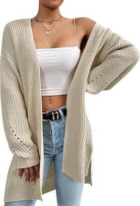 LILLUSORY Y2K Bolero Crop Tops Fashion Trendy Long Sleeve Clothes Cardigan  Cropped Shrug 2024 Sweater Women Apricot at  Women's Clothing store