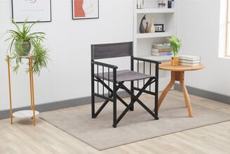 CTEX Folding Beach Chair High Quality Outdoor Camping Chair Modern Comfortable Leisure Folding Chair, Dark Grey