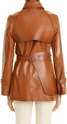 レザージャケット・コート Fendi Mid-Length Lambskin Overcoat With Belted Waist Fendi Leather Overcoat | italist