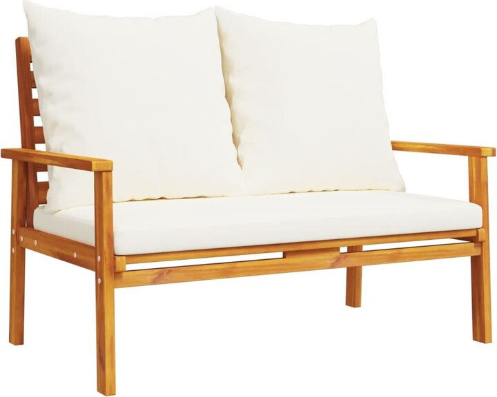 VidaXL Garden Sofa Bench Cream White Natural Wood