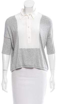 Mason Contrast-Trimmed Button-Up Top