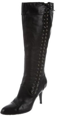 Sergio Rossi Leather Lace-Up Boots