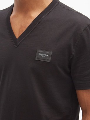 Dolce & Gabbana Logo-plaque Cotton T-shirt - Black