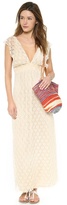 Thumbnail for your product : T-Bags 2073 Tbags Los Angeles V Neck Crochet Maxi Dress