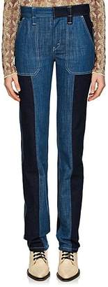 Chloé Women's Patchwork Straight Jeans - Blue