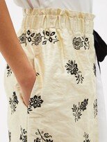 Thumbnail for your product : Erdem Elfrida Floral-embroidered Satin And Voile Skirt - Ivory Multi