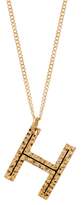 Thumbnail for your product : Burberry Hammered H-charm Gold-plated Necklace - Gold