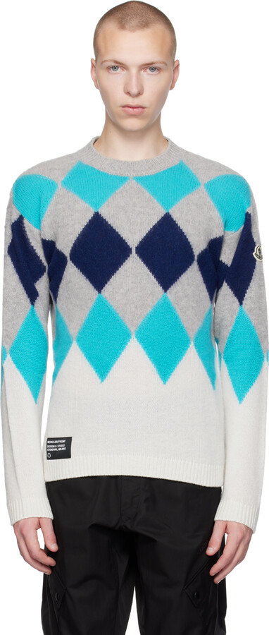 Moncler Genius 7 Moncler FRGMT Hiroshi Fujiwara Blue & Gray Sweater