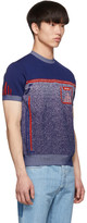 Thumbnail for your product : Prada Blue Knit Milled Short Sleeve Sweater