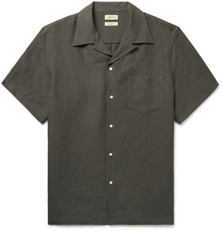 De Bonne Facture Camp-Collar Linen Shirt - ShopStyle