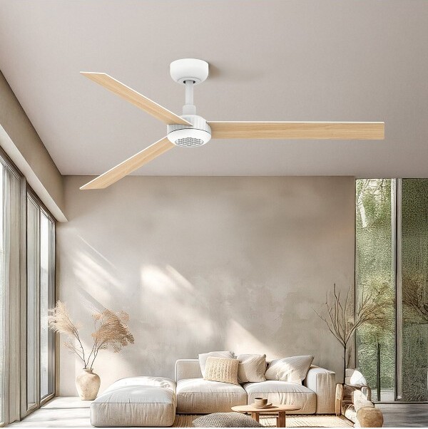 TALOYA52in.IndoorWhiteCeilingFanwithLightandRemoteReversibleQuietDCMotor3ColorLightKitDimmable