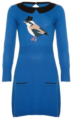 Yumi Girls BIRD IN A HAT Jumper dress blue
