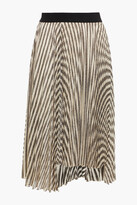 Thumbnail for your product : Maje Jungla pleated metallic striped knitted skirt