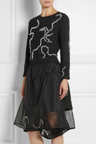 Thumbnail for your product : Michael Van Der Ham Crystal-embellished bouclé and silk-organza dress