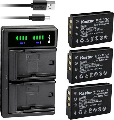 Kastar 3-Pack Battery and LTD2 USB Charger Compatible with EXFO XW-EX003 Battery, AXS-100, AXS-110, AXS-110 OTDR, FIP-400-D, FLS-600, FPM-600, FVA-600