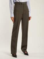 Thumbnail for your product : Balenciaga Prince Of Wales-checked High-rise Trousers - Womens - Grey Multi