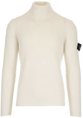 mens white ribbed sweater