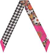 Thumbnail for your product : Gucci Silk neck bow with retro flowers and houndstooth