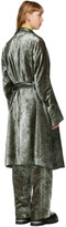 Thumbnail for your product : Ann Demeulemeester Green Velvet Belted Coat